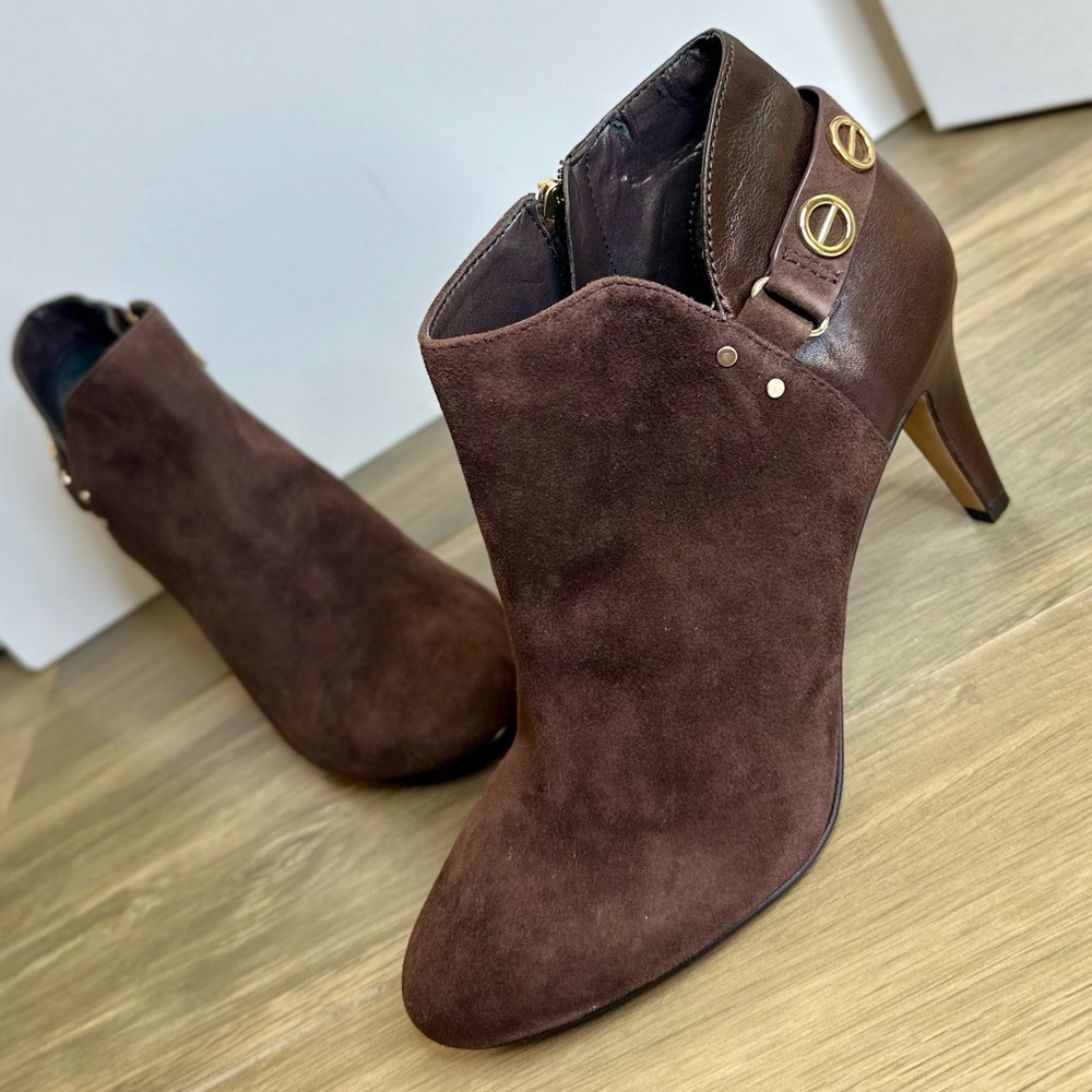 NEW! Vince Camuto Walnut Brown Suede Venten Ankle Boots